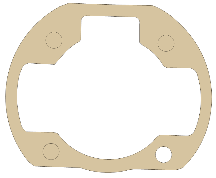 Yamaha Cylinder gasket outline, OEM 3HK-11351-00, A material