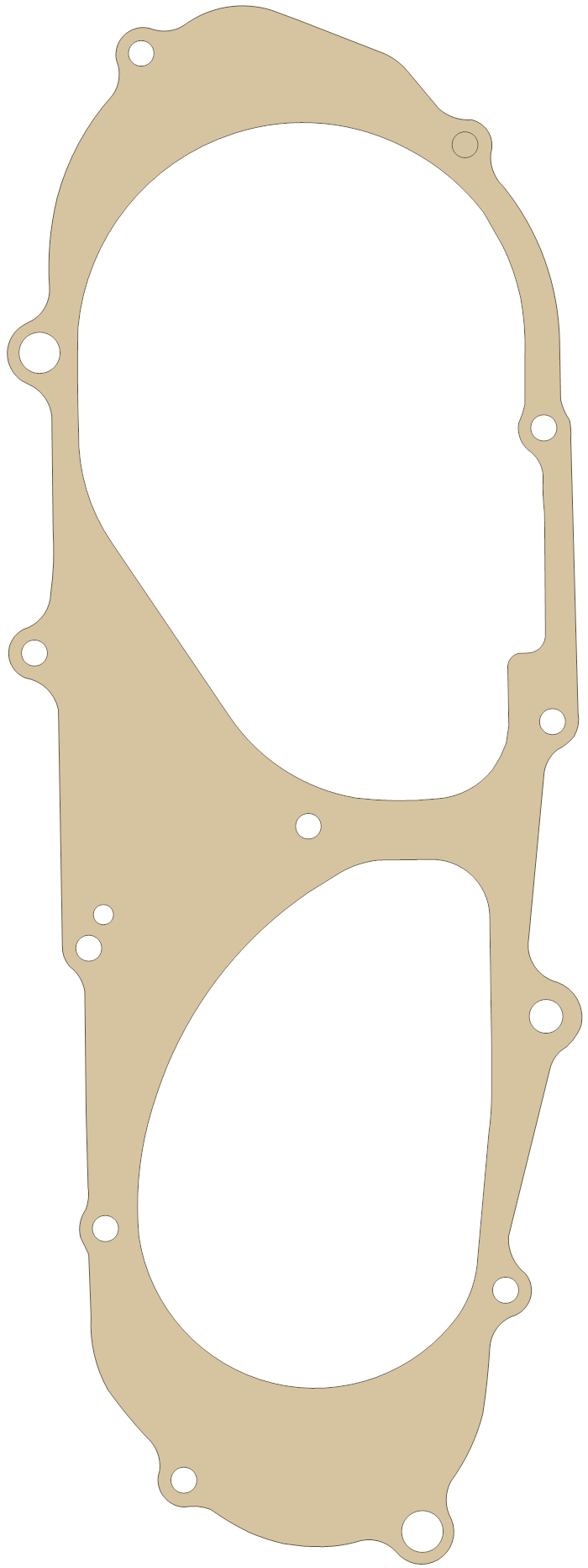 Yamaha Crankcase gasket outline, OEM 3HK-15451-00, A material