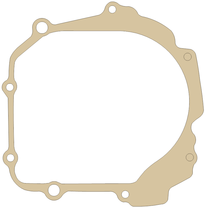 Yamaha YFM125GT Crankcase Cover 2 gasket outline