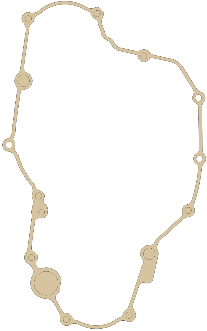 Yamaha Gasket gasket outline, OEM 2S2-15462-00, A material