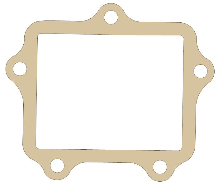 Yamaha Reed gasket outline, OEM 5XF-13622-00, A material