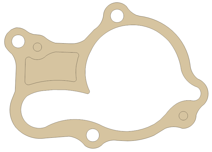 Yamaha Water Pump gasket outline, OEM 5XF-12428-00, A material