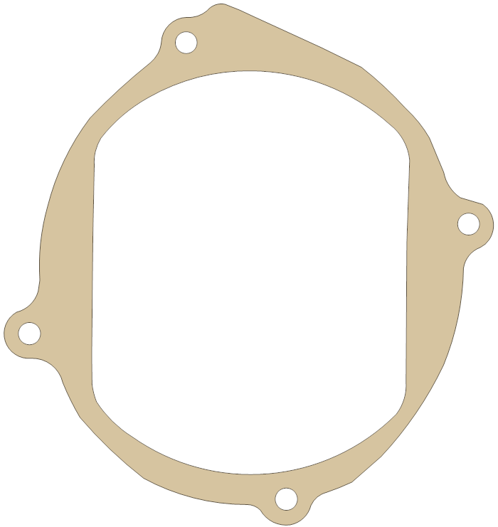 Yamaha YZ125 Crankcase Cover 2 gasket outline