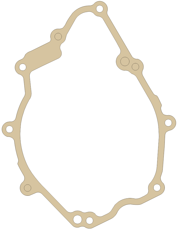 Yamaha Crankcase cover gasket outline, OEM 5VX-15451-01, A material