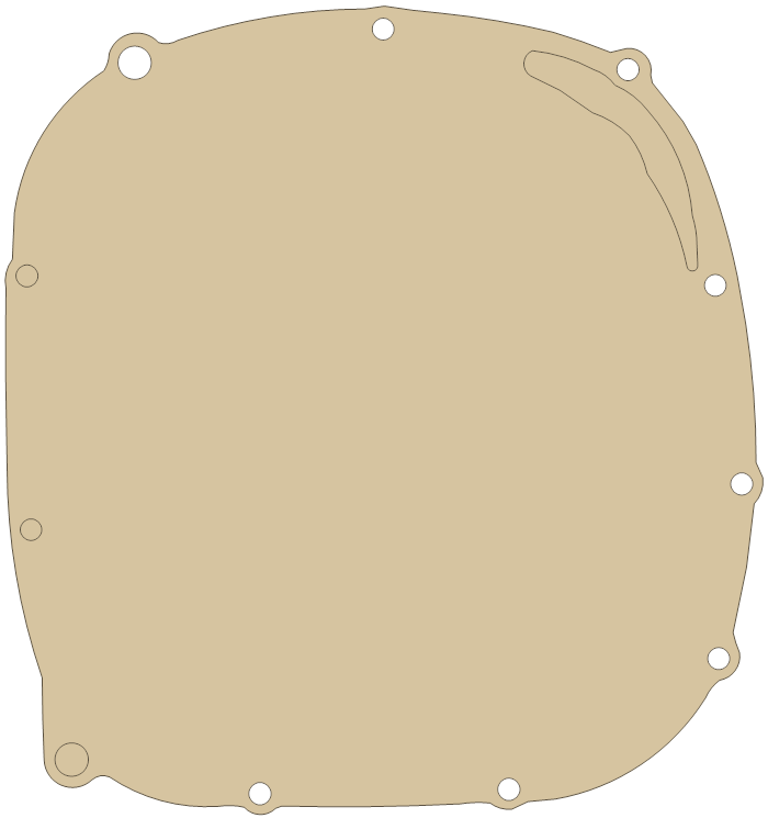Yamaha FJ1200 Crankcase Cover 2 gasket outline