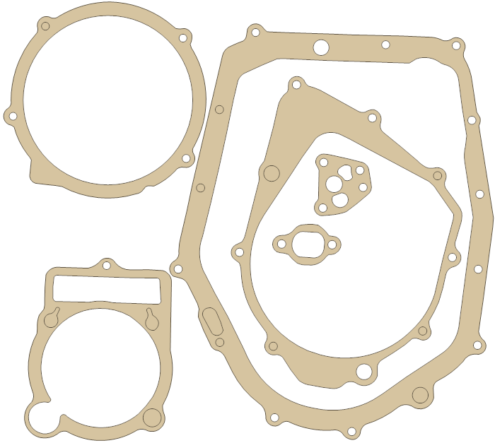 Yamaha YFM350X Warrior New Set A gasket outline