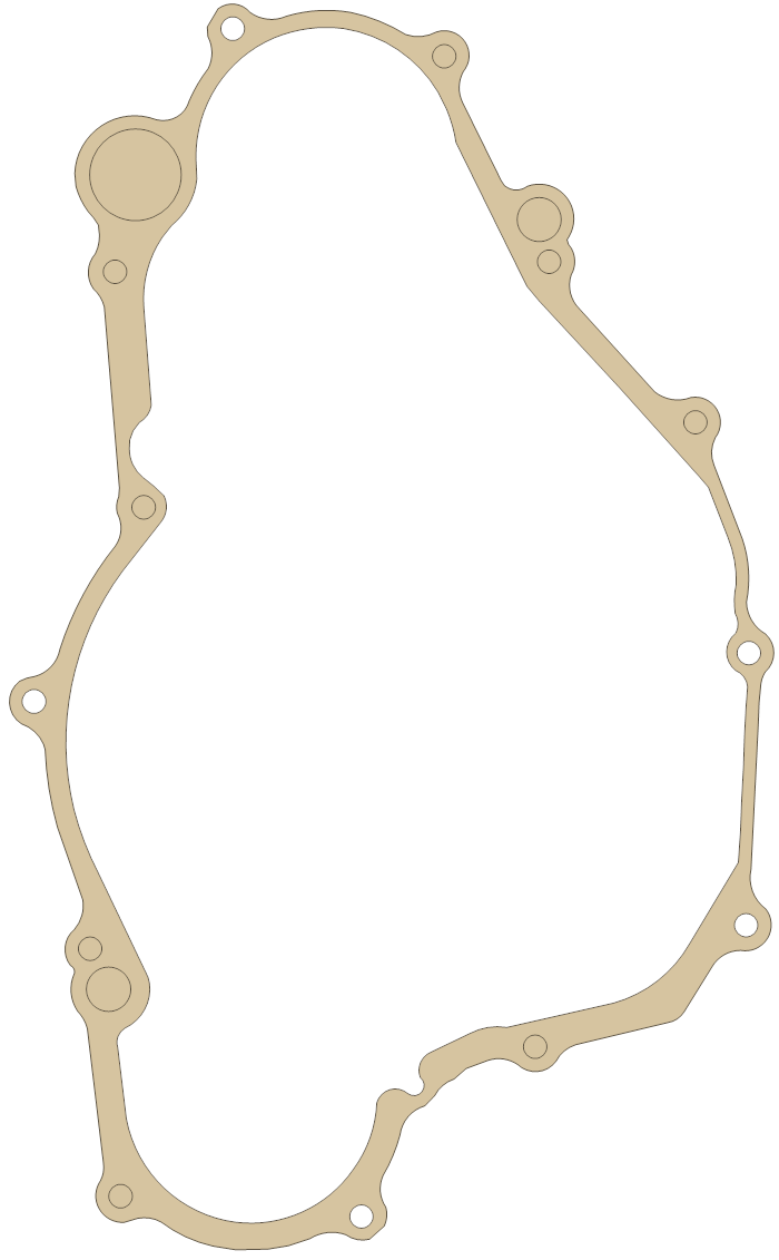 Yamaha Crankase Cover gasket outline, OEM 5TG-15462-02, A material