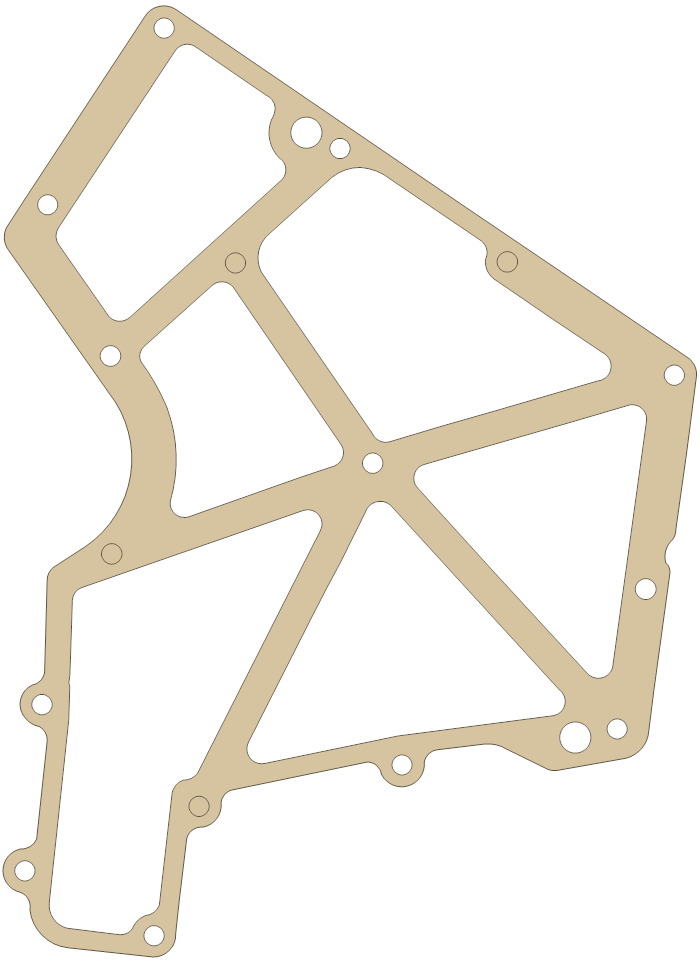 Yamaha Cover 3 gasket outline, OEM 5PX-17933-01, A material