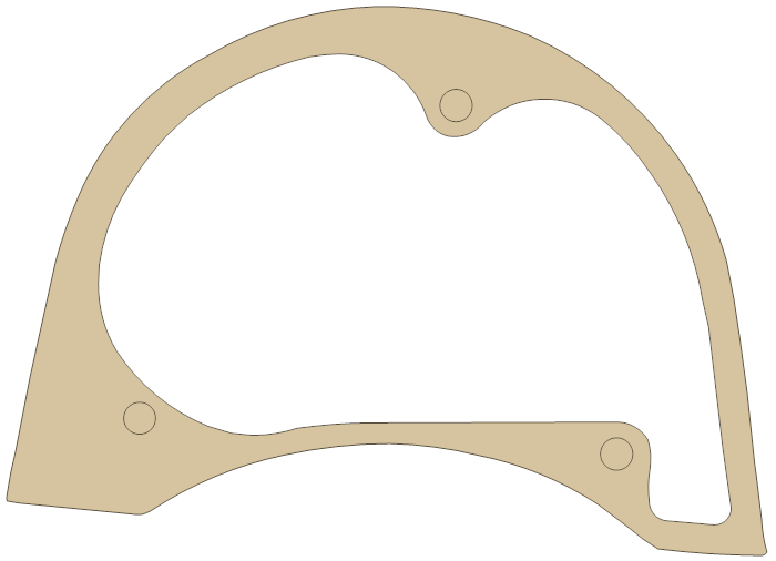 Yamaha Carb Cover gasket outline, OEM 1a0-15457-00, A material
