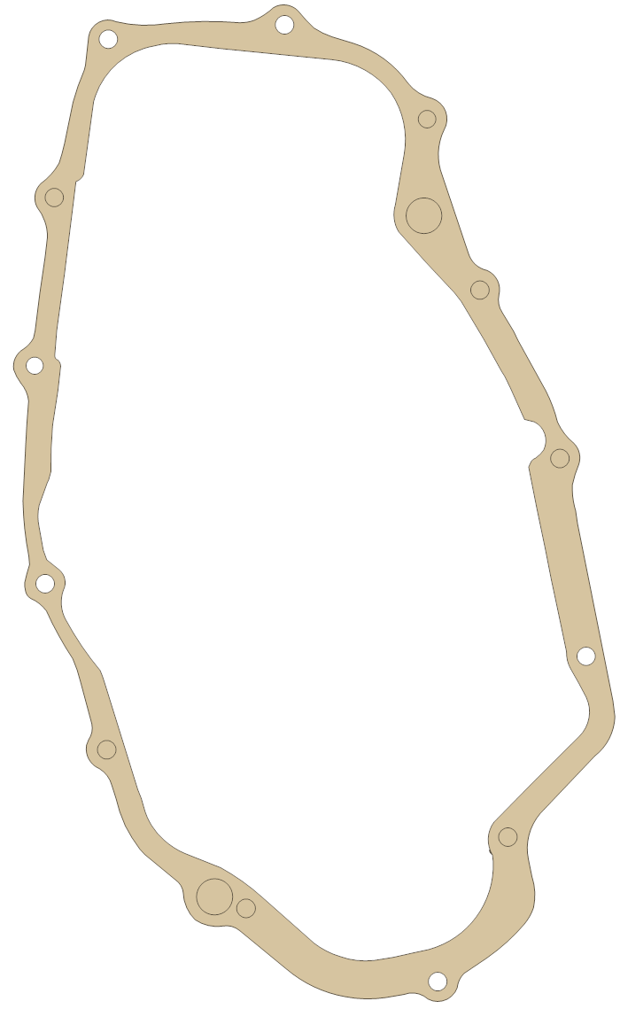 Yamaha Crankase Cover 2 gasket outline, OEM 363-15461-00, A material
