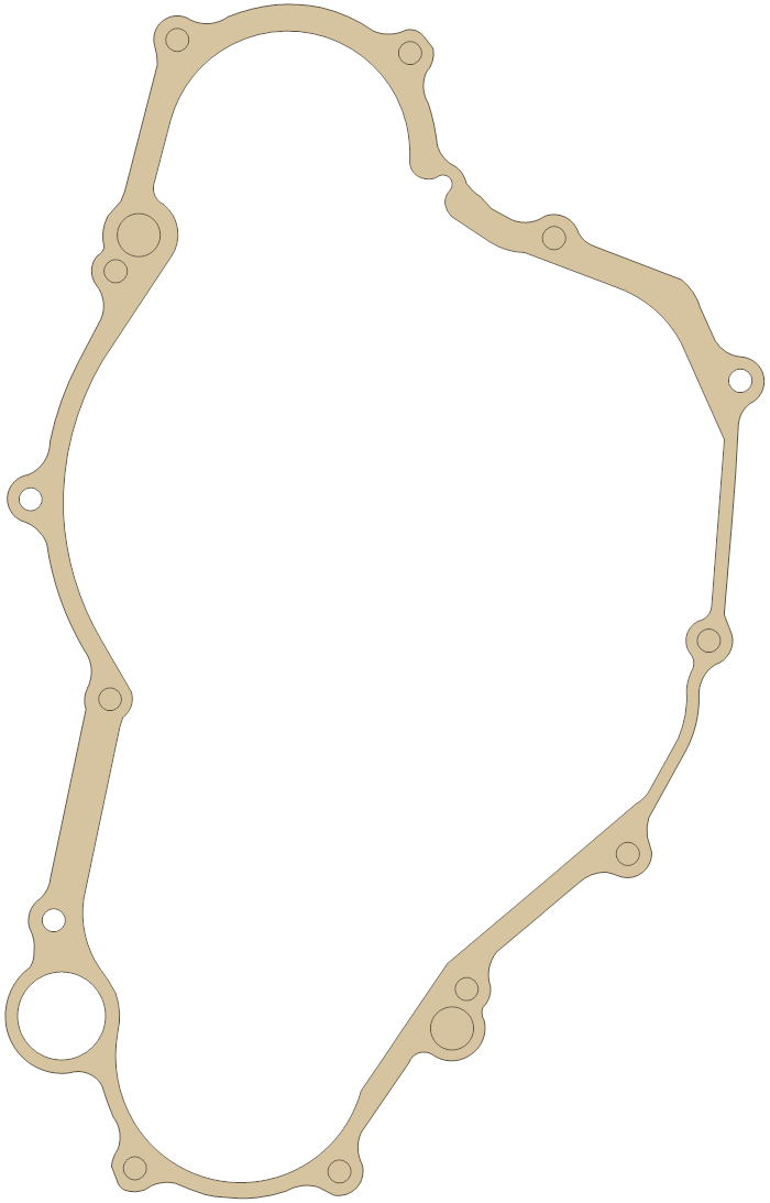 Yamaha YZ450F Crankcase Cover 3 gasket outline