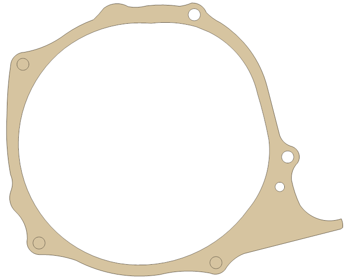 Yamaha Crankcase Cover gasket outline, OEM 363-15451-09, A material