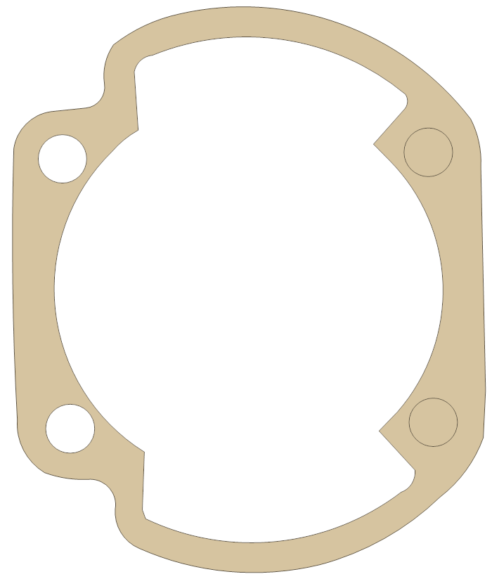 Yamaha TZ125 Cylinder Base gasket outline