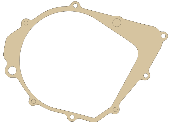 Yamaha YFM350X Warrior Crankcase Cover 1 gasket outline