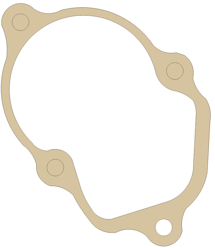Yamaha YFM400FAH Kodiak Gasket gasket outline
