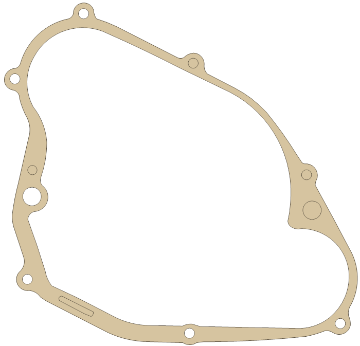 Yamaha IT490 Crankcase Cover 3 gasket outline