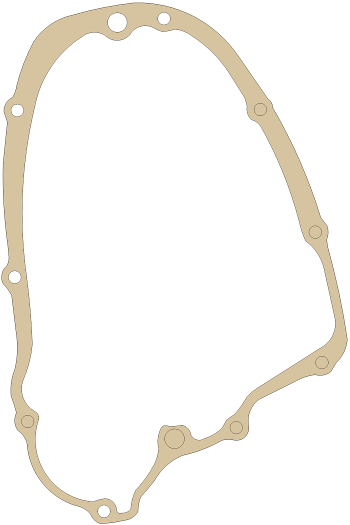 Yamaha Clutch Cover gasket outline, OEM 3VC-15451-01, A material