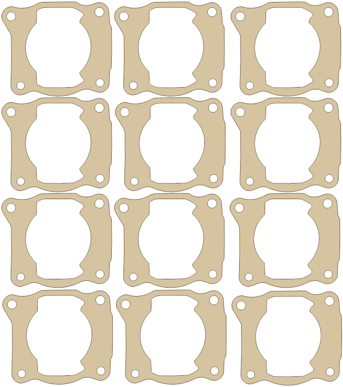Yamaha YFZ350 Banshee Base Gasket Sheet gasket outline