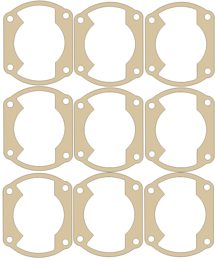 Yamaha MX250 Base Gasket Sheet gasket outline