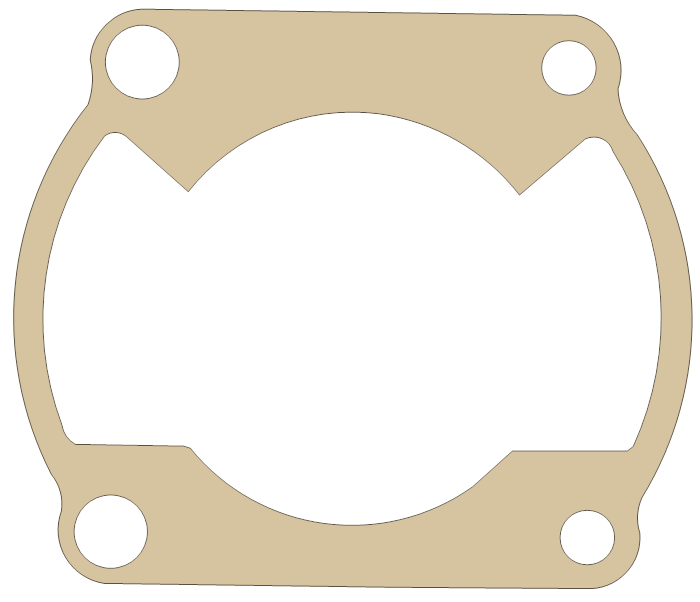 Yamaha Cylinder Base gasket outline, OEM 2K7-11351-01, A material
