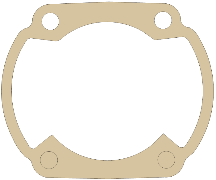 Yamaha RT3 Cylinder Base gasket outline