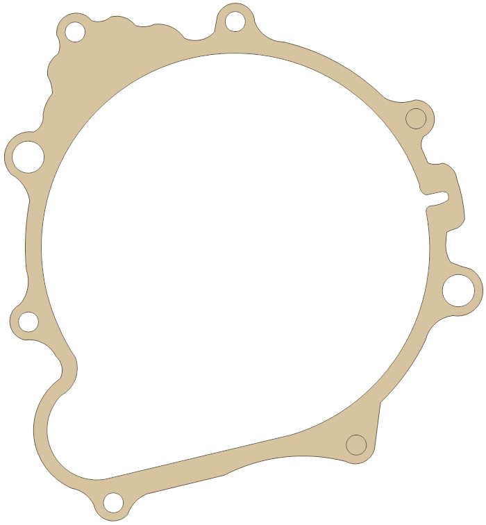 Yamaha TTR250 Crankcase Cover 1 gasket outline
