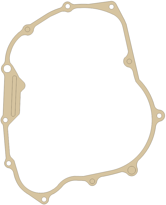 Yamaha TTR250 Crankcase Cover 2 gasket outline