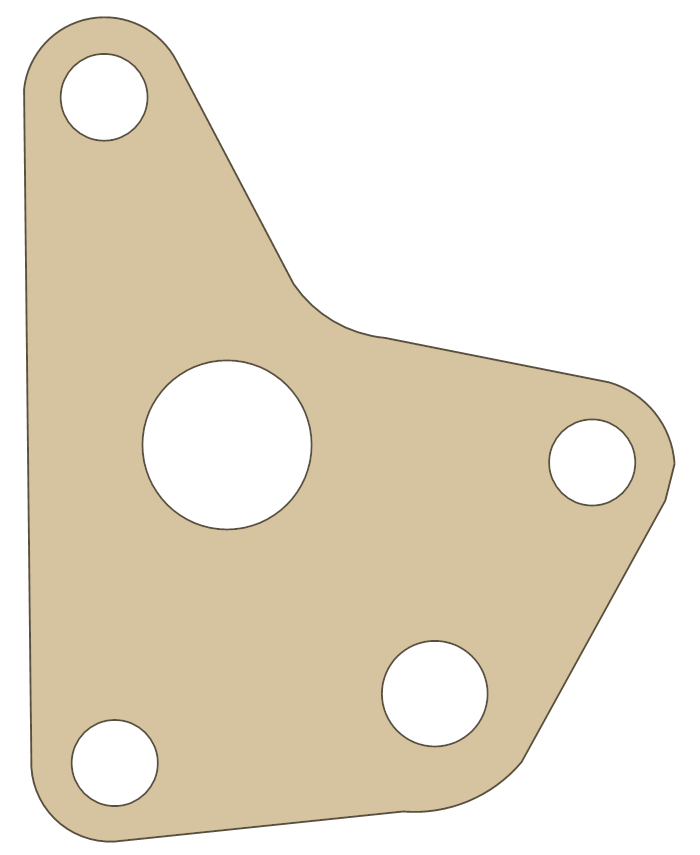 Yamaha TTR250 Pump Cover gasket outline