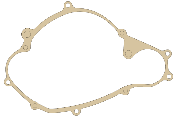 Yamaha YZ80 Crankcase Cover 3 gasket outline