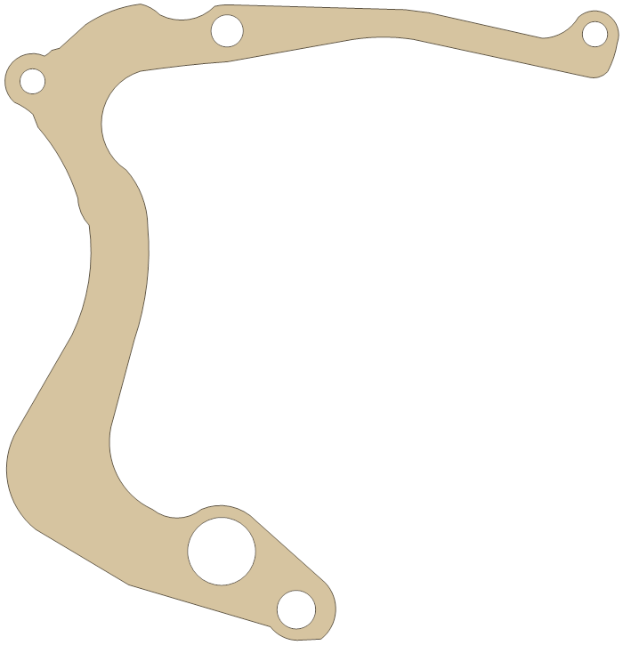 Yamaha 4CR-15451-00 gasket outline, OEM 4CR-15451-00, A material