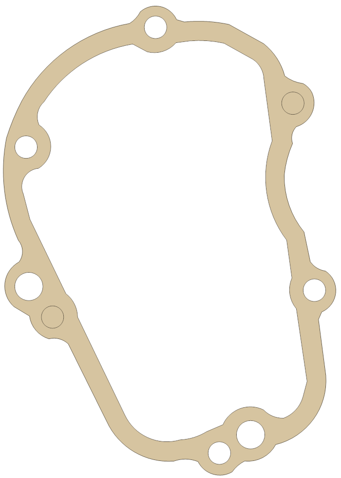 Yamaha 5EB-15463-00 gasket outline, OEM 5EB-15463-00, A material