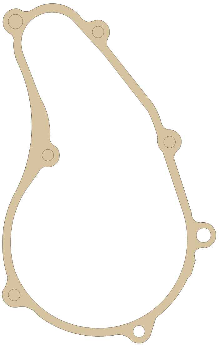 Yamaha 4TV-15461-00 gasket outline, OEM 4TV-15461-00, A material