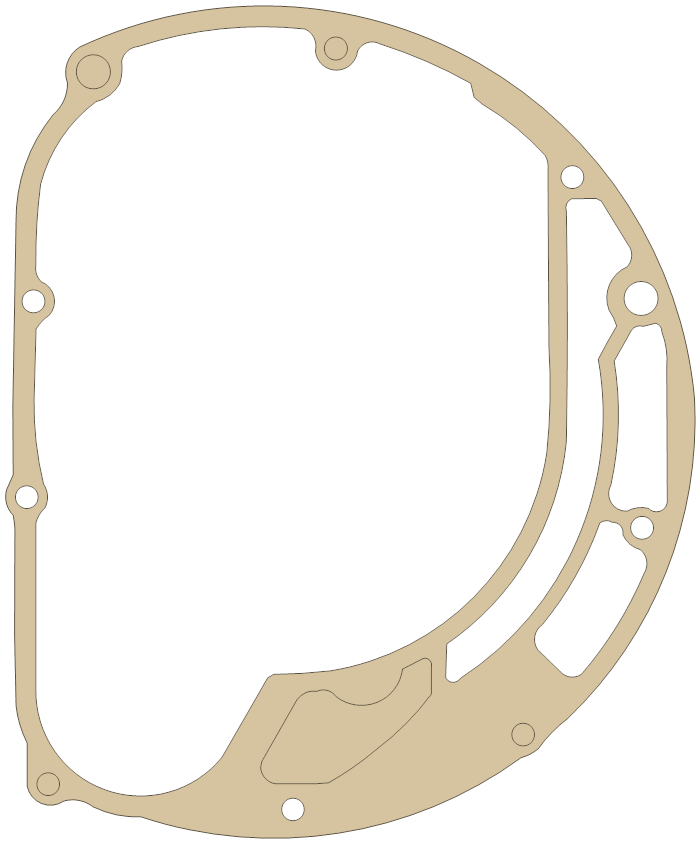 Yamaha 4BR-15461-00 gasket outline, OEM 4BR-15461-00, A material