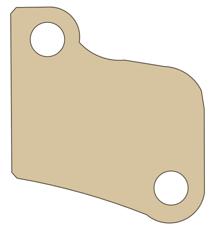 Yamaha 4CR-15374-00 gasket outline, OEM 4CR-15374-00, A material
