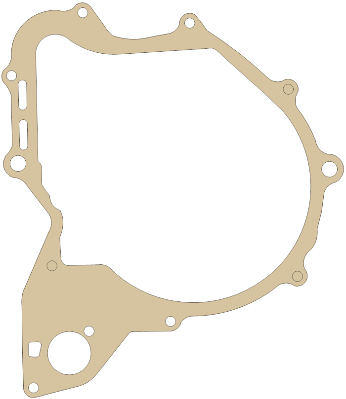 Yamaha Crankcase Cover gasket outline, OEM 4VR-15451-00, A material