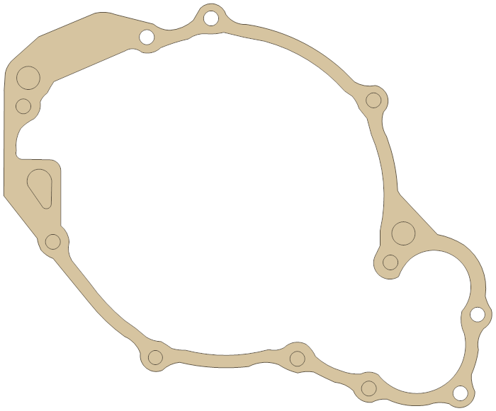 Yamaha 4WM-15461-00 gasket outline, OEM 4WM-15461-00, A material