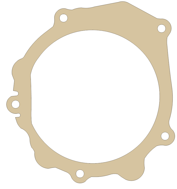 Yamaha Crankcase Cover 1 gasket outline, OEM 2VM-15451-00, B material
