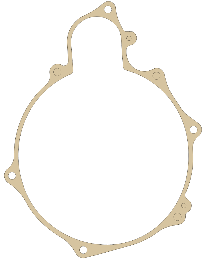 Yamaha YZ250 Crankcase Cover 2 gasket outline