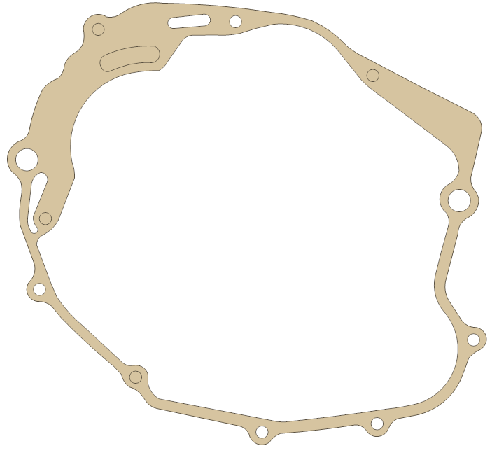 Yamaha YFM200 Crankcase Cover 3 gasket outline