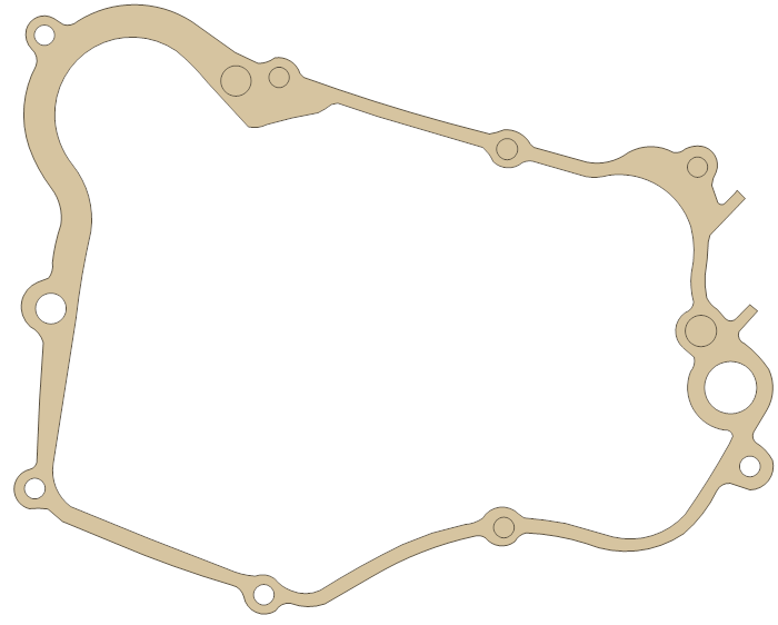 Yamaha YZ125 Crankcase Cover 3 gasket outline