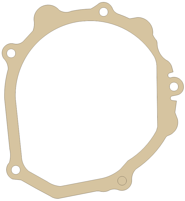 Yamaha Crankcase gasket outline, OEM 2VM-15451-11, B material