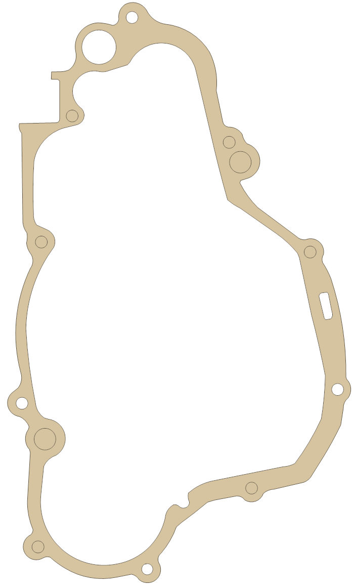 Yamaha Crankcase Cover 3 gasket outline, OEM 2VM-15462-00, A material