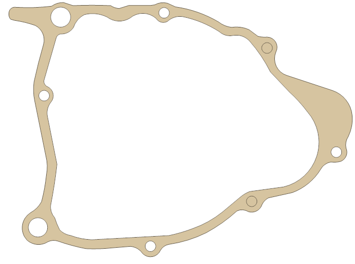 Yamaha Crankcase Cover 1 gasket outline, OEM 24W-15451-00, A material