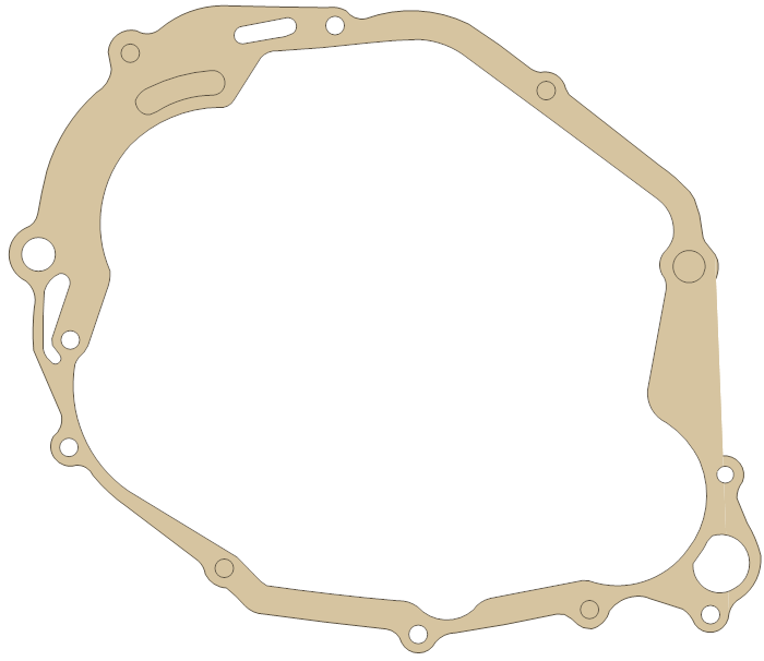 Yamaha TW200 Crankcase Cover 3 gasket outline