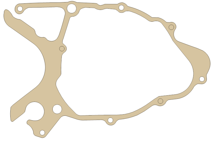 Yamaha TW200 Crankcase Cover 1 gasket outline