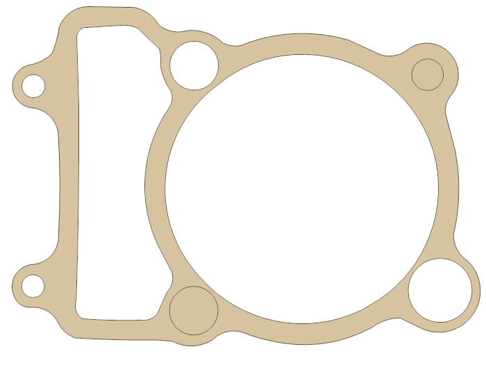 Yamaha TW200 Cylinder Base gasket outline