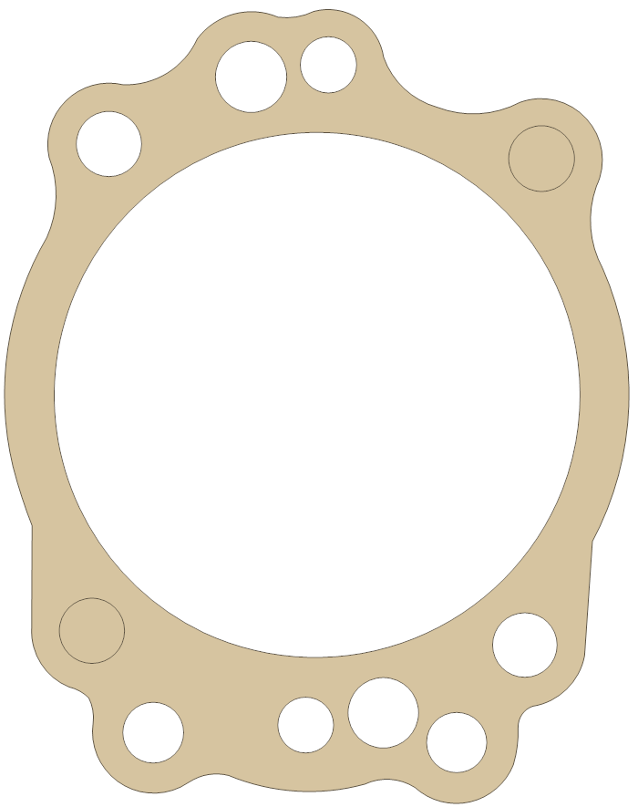 Yamaha XV17 Cylinder Base gasket outline