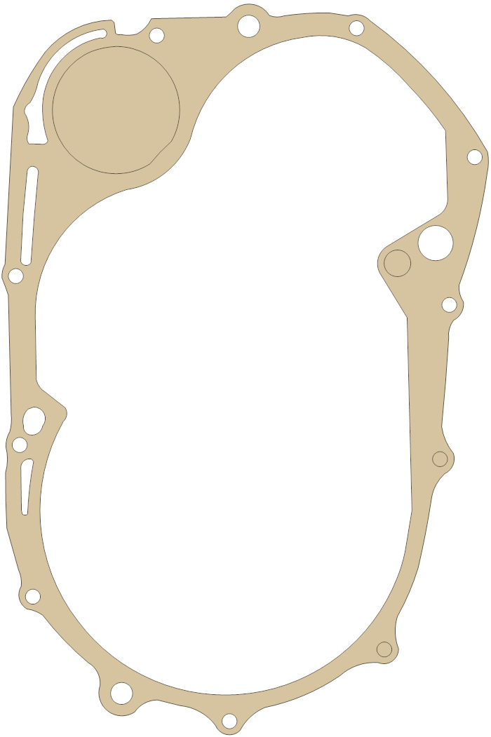 Yamaha XVS11 Crankcase Cover 3 gasket outline