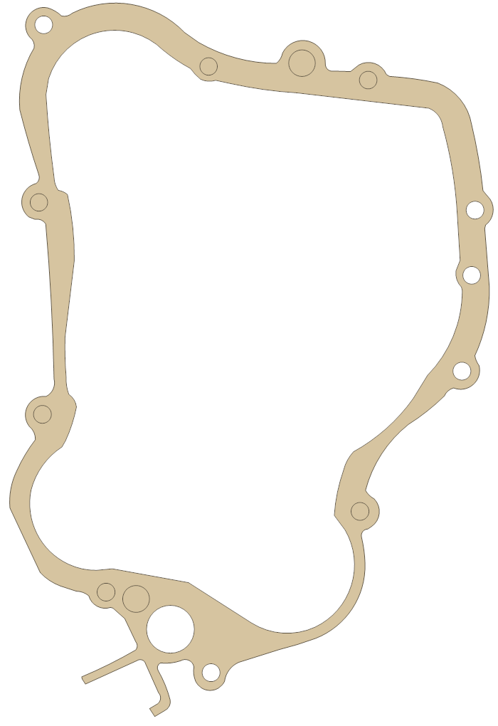 Yamaha YZ125 Crankcase Cover 3 gasket outline