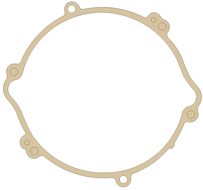 Yamaha YZ125 Crankcase Cover 2 gasket outline
